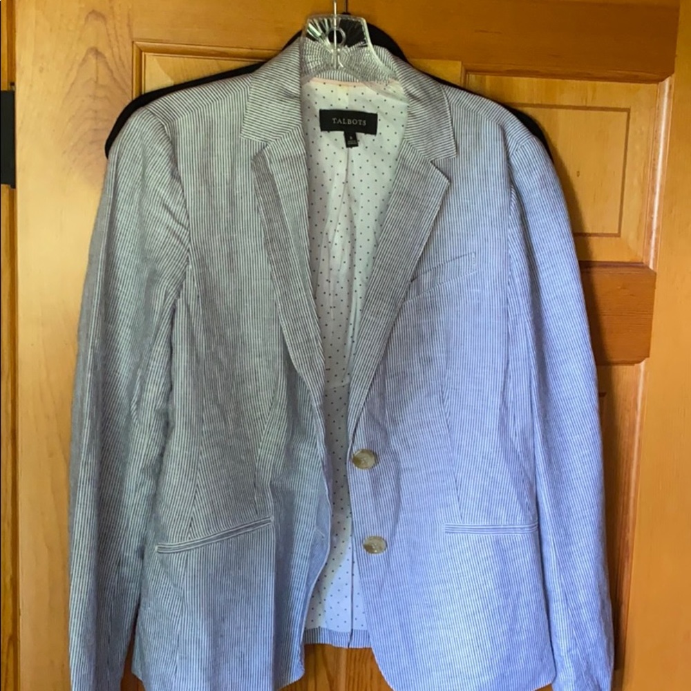 Talbots sear sucker blazer